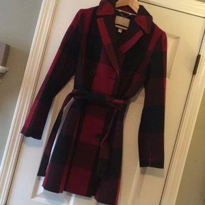 Buffalo Plaid wool Pea coat